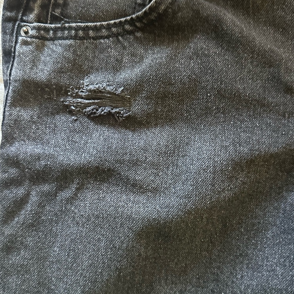 Black Low Rise Distressed Bootcut Jeans - Picture 7 of 8